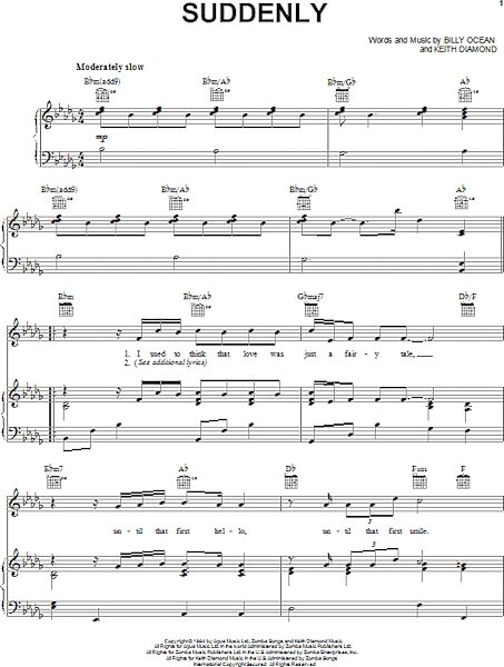 open zoom image for Suddenly - Piano/Vocal/Guitar, New, Main