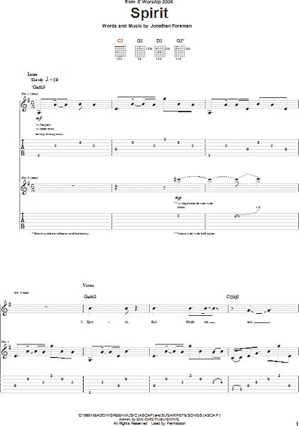 open zoom image for Spirit - Guitar TAB, New, Main