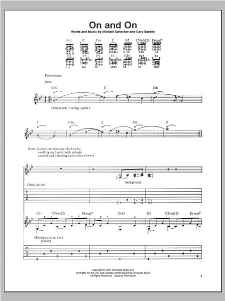 open zoom image for On And On - Guitar TAB, New, Main