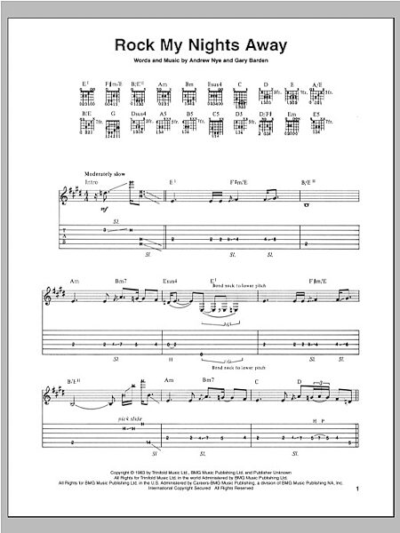 open zoom image for Rock My Nights Away - Guitar TAB, New, Main
