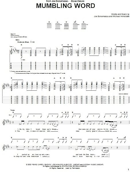 open zoom image for Mumbling Word - Guitar TAB, New, Main