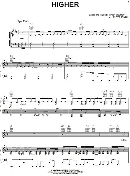 open zoom image for Higher - Piano/Vocal/Guitar, New, Main