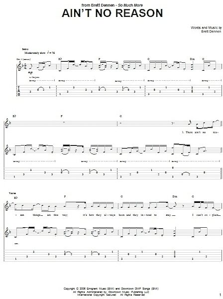 open zoom image for Ain't No Reason - Guitar TAB, New, Main
