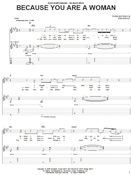 open zoom image for Because You Are A Woman - Guitar TAB, New, Main