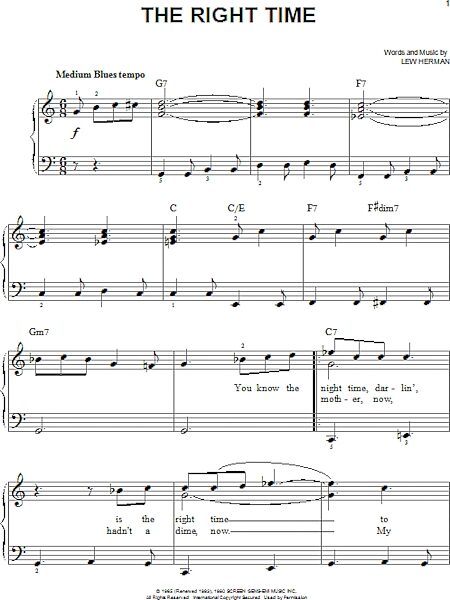 open zoom image for The Right Time - Easy Piano, New, Main