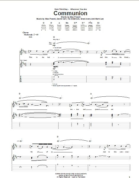 open zoom image for Communion - Guitar TAB, New, Main