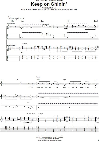 open zoom image for Keep On Shinin' - Guitar TAB, New, Main
