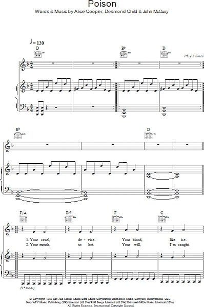 open zoom image for Poison - Piano/Vocal/Guitar, New, Main