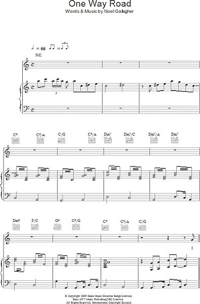 open zoom image for One Way Road - Piano/Vocal/Guitar, New, Main