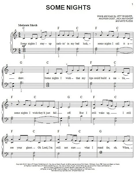 open zoom image for Some Nights - Easy Piano, New, Main