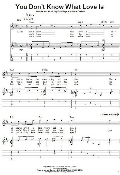 open zoom image for You Don't Know What Love Is - Solo Guitar, New, Main