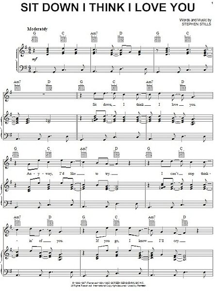 open zoom image for Sit Down I Think I Love You - Piano/Vocal/Guitar, New, Main