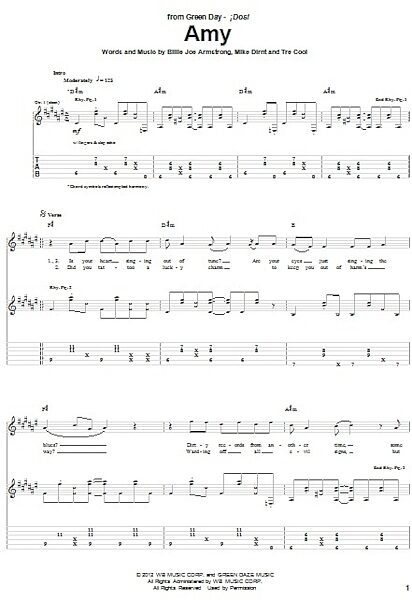 open zoom image for Amy - Guitar TAB, New, Main