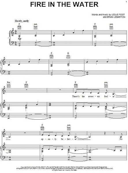 open zoom image for Fire In The Water - Piano/Vocal/Guitar, New, Main