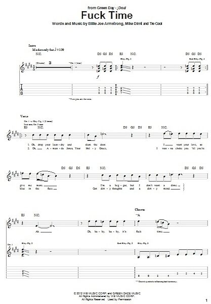 open zoom image for F*** Time - Guitar TAB, New, Main