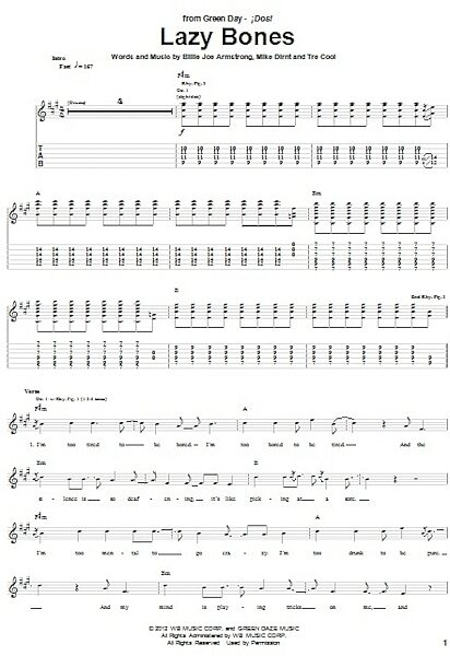 open zoom image for Lazy Bones - Guitar TAB, New, Main