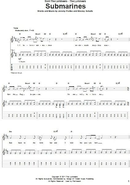 open zoom image for Submarines - Guitar TAB, New, Main