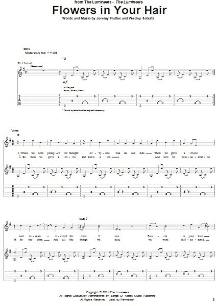 open zoom image for Flowers In Your Hair - Guitar TAB, New, Main