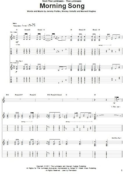 open zoom image for Morning Song - Guitar TAB, New, Main