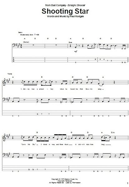 open zoom image for Shooting Star - Bass Tab, New, Main