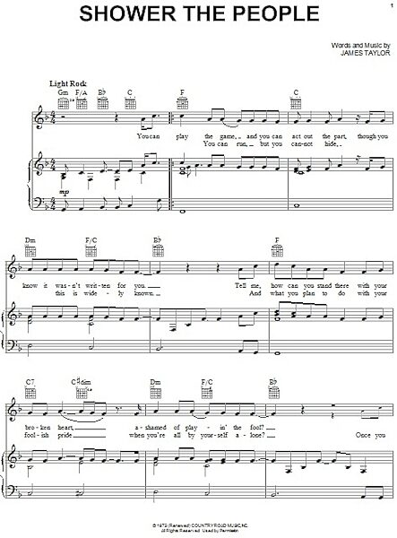 open zoom image for Shower The People - Piano/Vocal/Guitar, New, Main