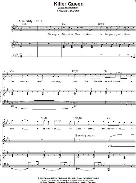 open zoom image for Killer Queen - Piano Vocal, New, Main