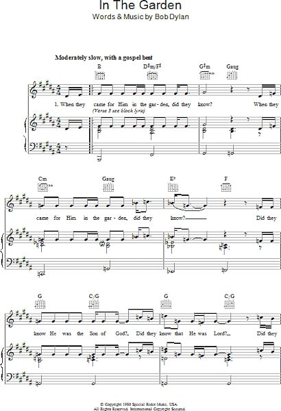open zoom image for In The Garden - Piano/Vocal/Guitar, New, Main