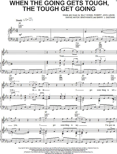 open zoom image for When The Going Gets Tough, The Tough Get Going - Piano/Vocal/Guitar, New, Main