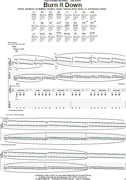 open zoom image for Burn It Down - Guitar TAB, New, Main