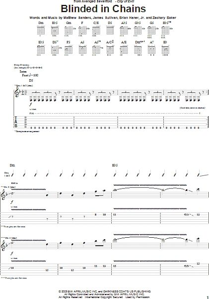 open zoom image for Blinded In Chains - Guitar TAB, New, Main