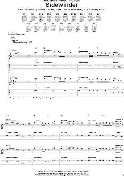 open zoom image for Sidewinder - Guitar TAB, New, Main