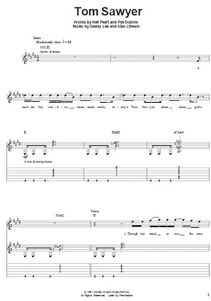 open zoom image for Tom Sawyer - Guitar Tab Play-Along, New, Main