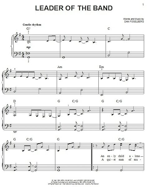 open zoom image for Leader Of The Band - Easy Piano, New, Main