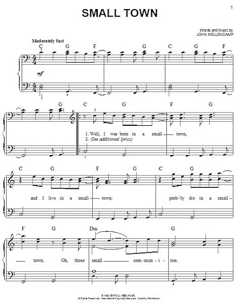 open zoom image for Small Town - Easy Piano, New, Main