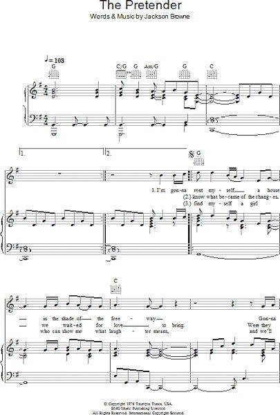 open zoom image for The Pretender - Piano/Vocal/Guitar, New, Main