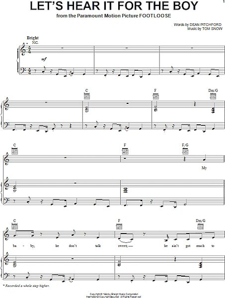 open zoom image for Let's Hear It For The Boy - Piano/Vocal/Guitar, New, Main