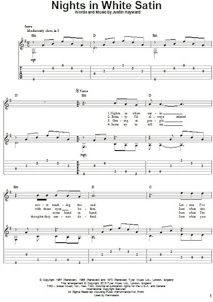 open zoom image for Nights In White Satin - Solo Guitar, New, Main