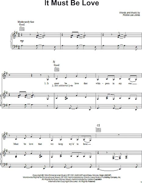 open zoom image for It Must Be Love - Piano/Vocal/Guitar, New, Main
