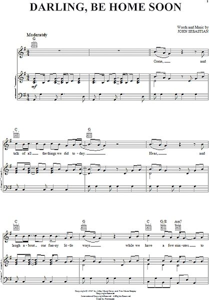 open zoom image for Darling, Be Home Soon - Piano/Vocal/Guitar, New, Main