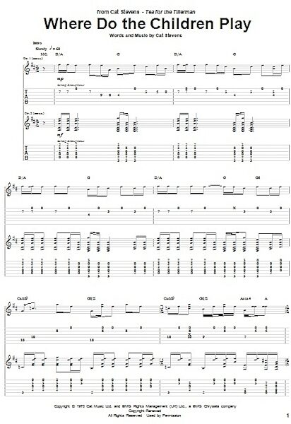 open zoom image for Where Do The Children Play - Guitar TAB, New, Main