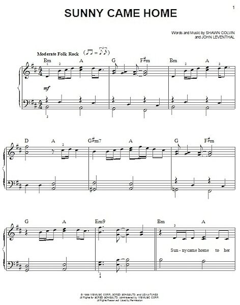 open zoom image for Sunny Came Home - Easy Piano, New, Main