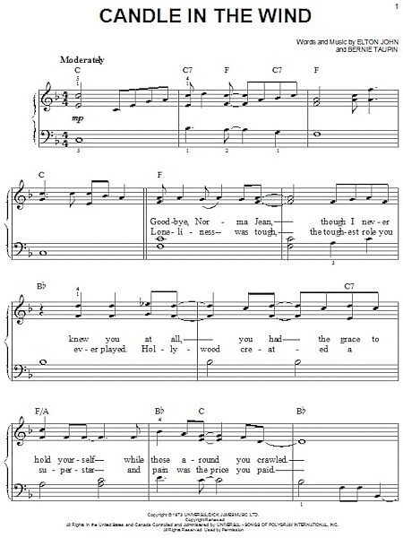open zoom image for Candle In The Wind - Easy Piano, New, Main