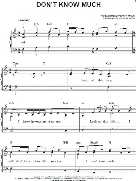 open zoom image for Don't Know Much - Easy Piano, New, Main