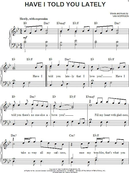 open zoom image for Have I Told You Lately - Easy Piano, New, Main