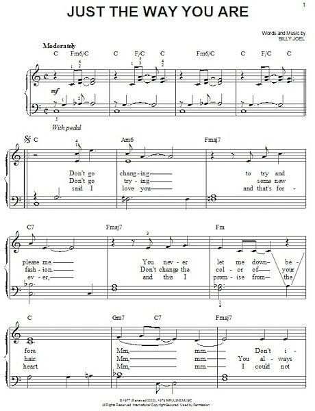 open zoom image for Just The Way You Are - Easy Piano, New, Main