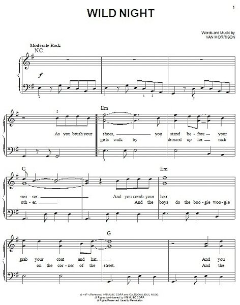 open zoom image for Wild Night - Easy Piano, New, Main