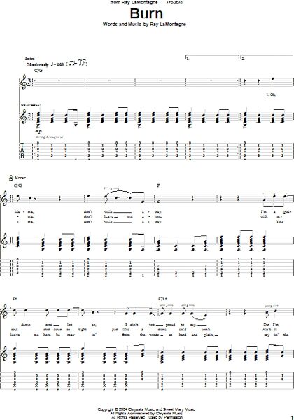 open zoom image for Burn - Guitar TAB, New, Main
