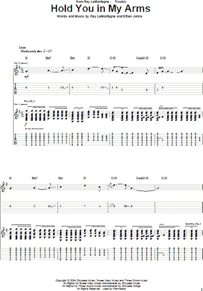 open zoom image for Hold You In My Arms - Guitar TAB, New, Main