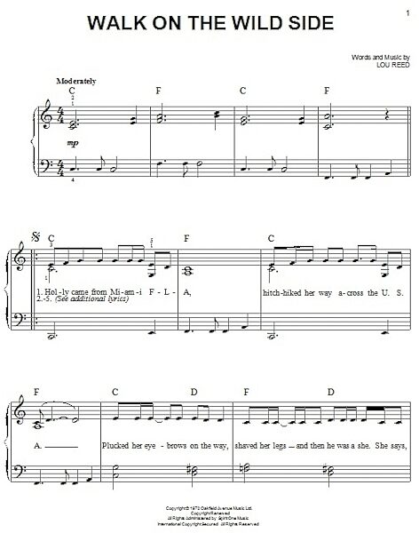 open zoom image for Walk On The Wild Side - Easy Piano, New, Main