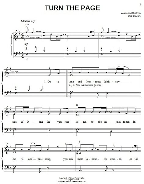 open zoom image for Turn The Page - Easy Piano, New, Main